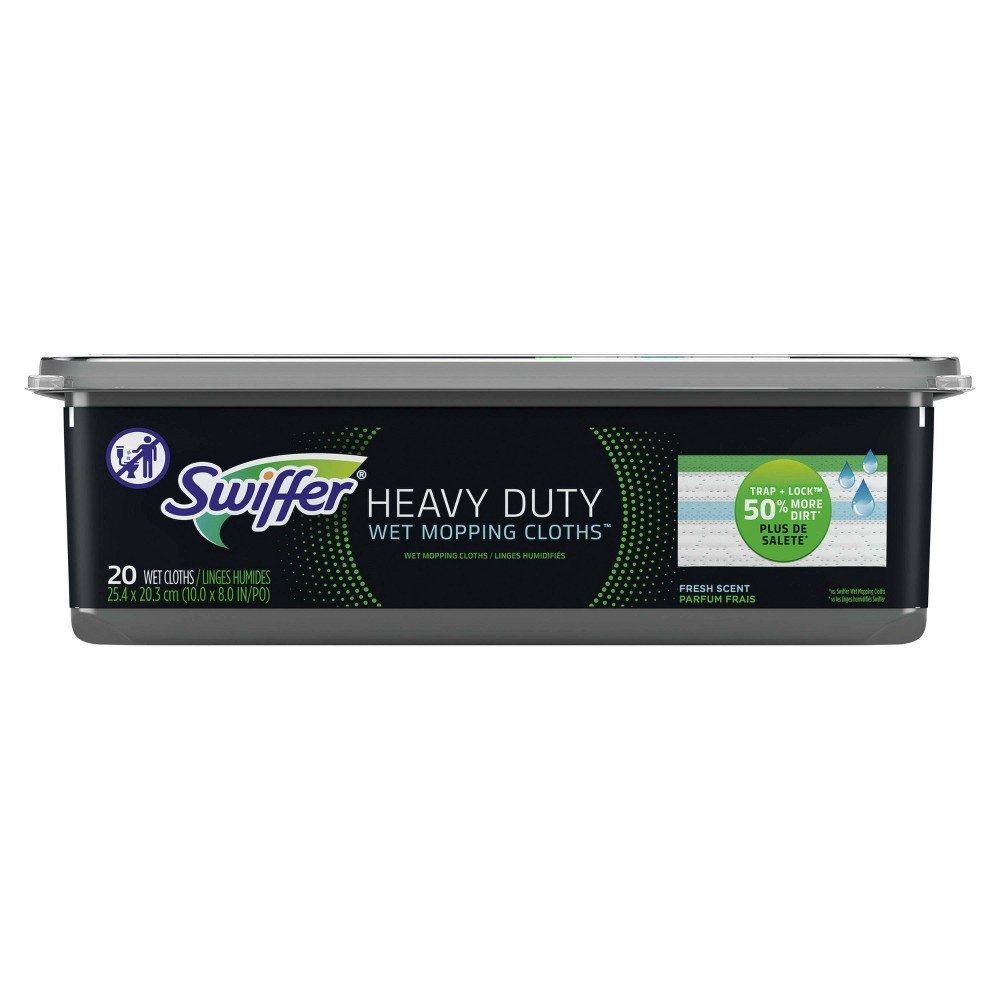 slide 3 of 17, Swiffer Sweeper Heavy Duty Multi-Surface Wet Cloth Refills for Floor Mopping and Cleaning Fresh scent - 20ct, 20 ct