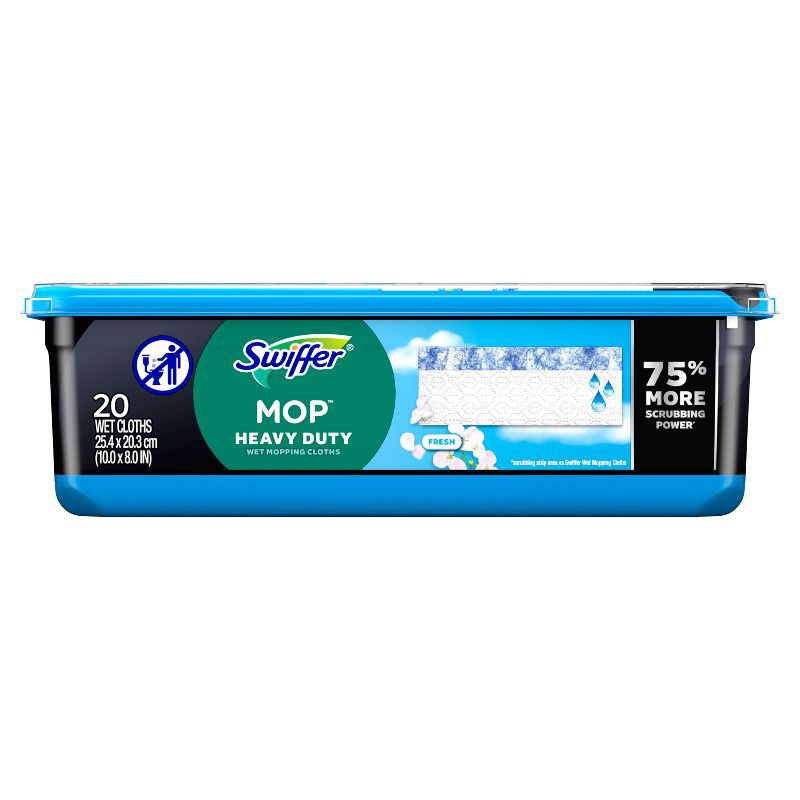 slide 10 of 11, Swiffer Sweeper Heavy Duty Multi-Surface Wet Cloth Refills for Floor Mopping and Cleaning - Fresh scent - 20ct, 20 ct