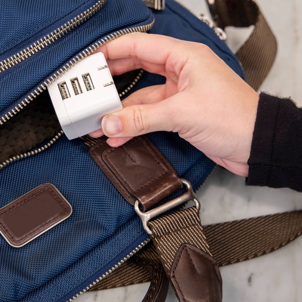 slide 3 of 7, Philips 3-Port USB Wall Charger - White, 1 ct