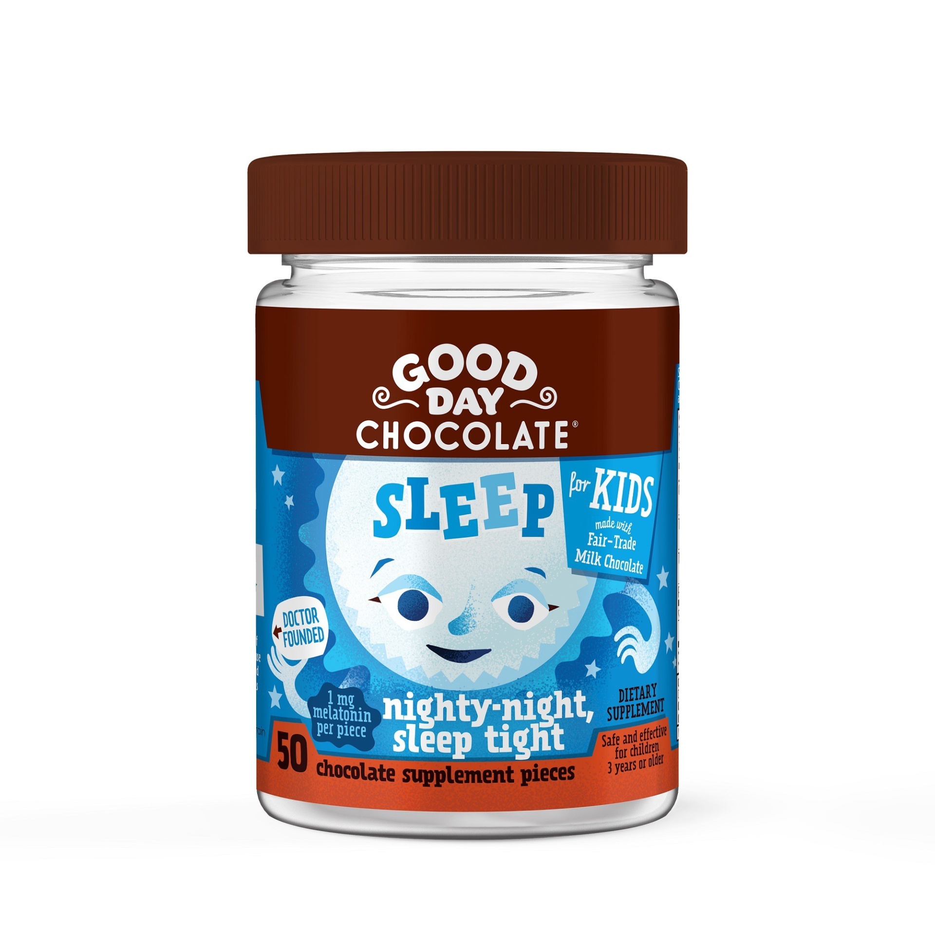 slide 1 of 1, Good Day Chocolate Kid's Sleep Dietary Supplement Chewables, 50 ct