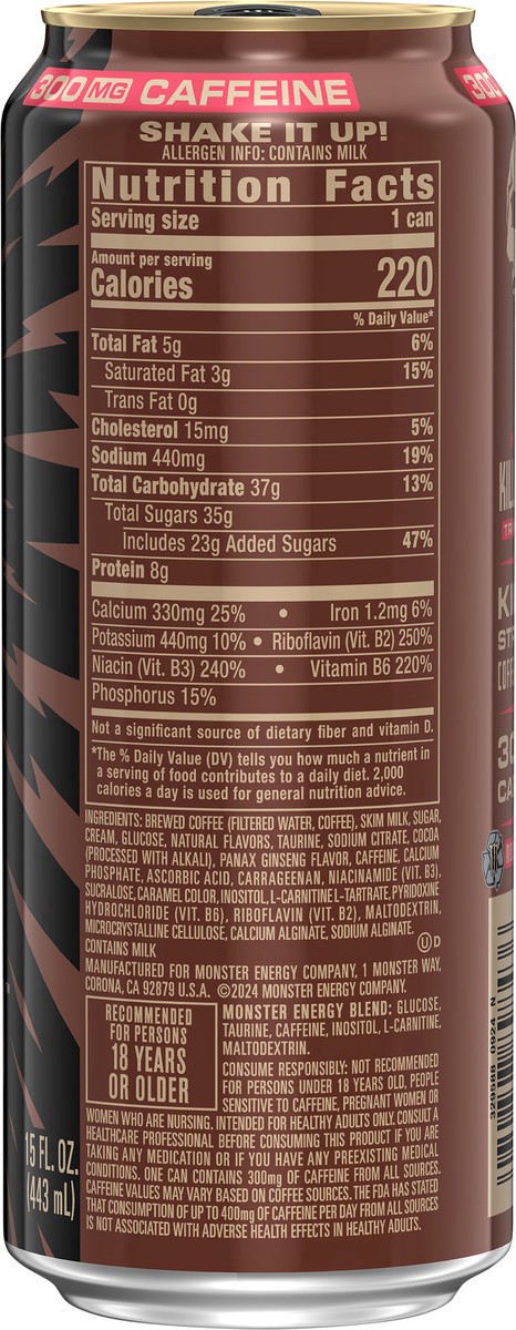 slide 7 of 8, Monster Killer Brew Triple Shot Loca Mocha Energy Coffee 15 fl oz, 15 fl oz
