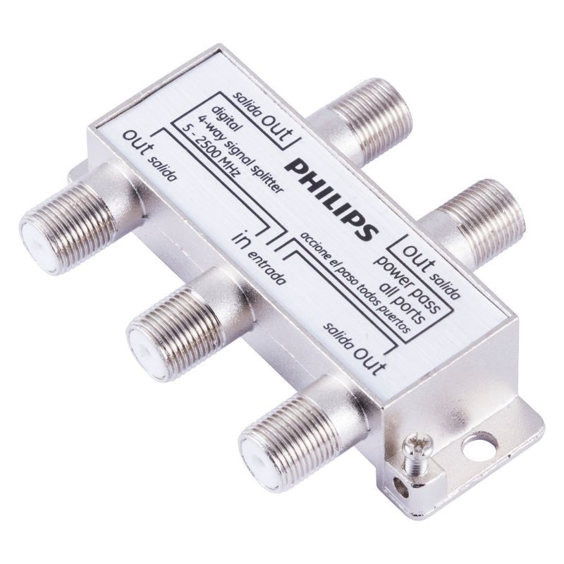 slide 3 of 5, Philips Digital Coax 4-Way Splitter - Gray, 1 ct