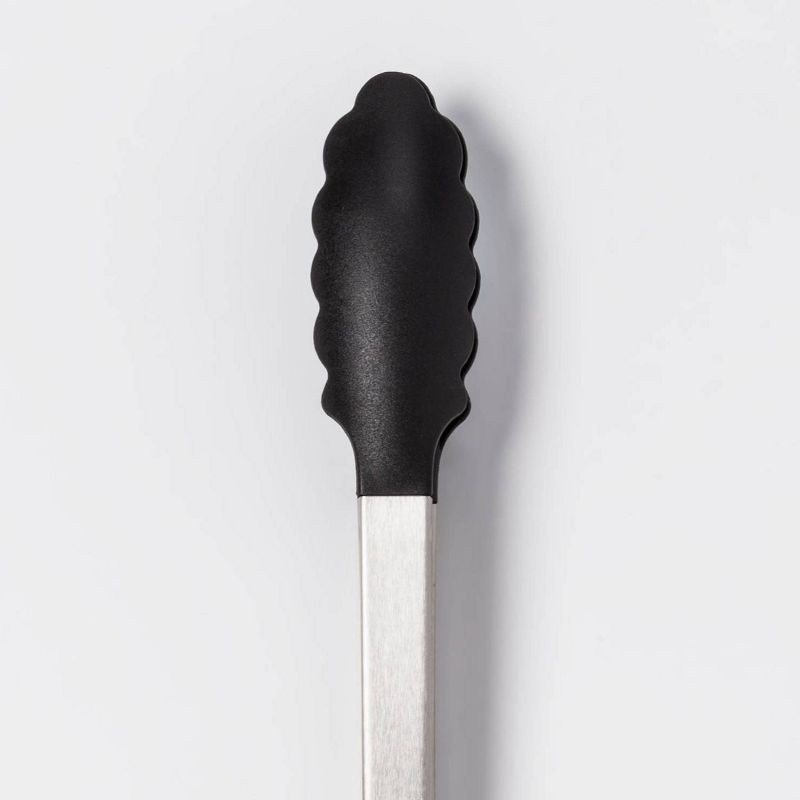 slide 3 of 3, Stainless Steel Kitchen Tongs Black - Room Essentials™: Dishwasher-Safe Nylon Cooking & Serving Utensil, 13.84" Length, 1 ct