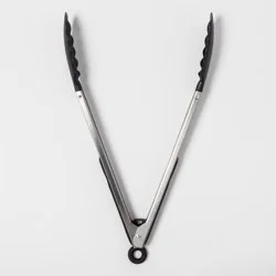 Stainless Steel Kitchen Tongs Black - Room Essentials™: Dishwasher-Safe Nylon Cooking & Serving Utensil, 13.84" Length
