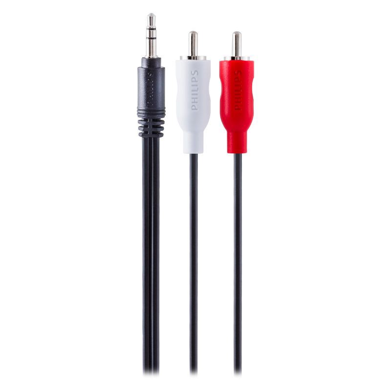 slide 2 of 6, Philips 6' Y-Adapter Audio Cable. 3.5MM - Red/White, 1 ct