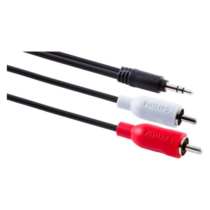 slide 3 of 6, Philips 6' Y-Adapter Audio Cable. 3.5MM - Red/White, 1 ct