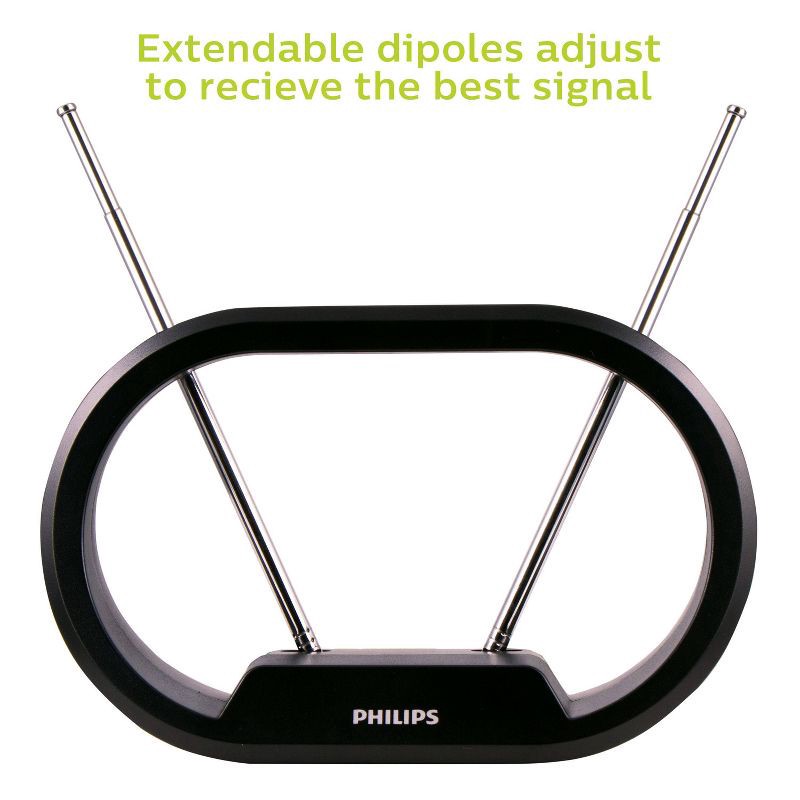 slide 4 of 7, Philips Modern HD Passive Antenna - Black: Semi-Directional Set-Top Mount, 1 ct