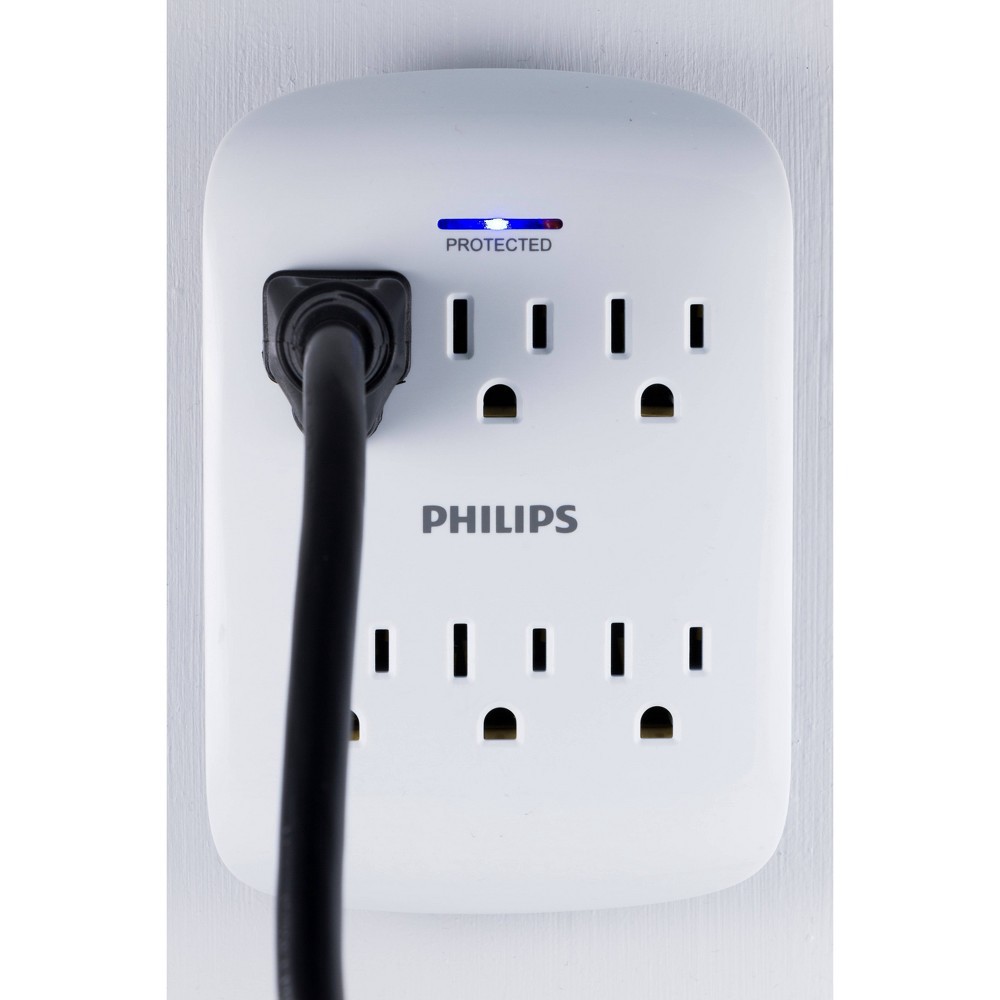 slide 8 of 10, Philips 6-Outlet Surge Protector Wall Tap, White, 1 ct