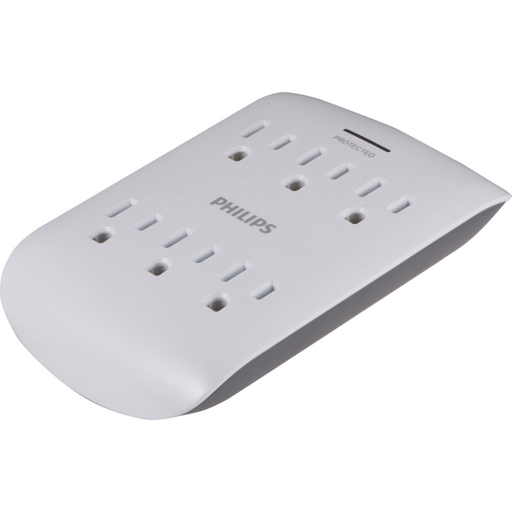 slide 6 of 10, Philips 6-Outlet Surge Protector Wall Tap, White, 1 ct