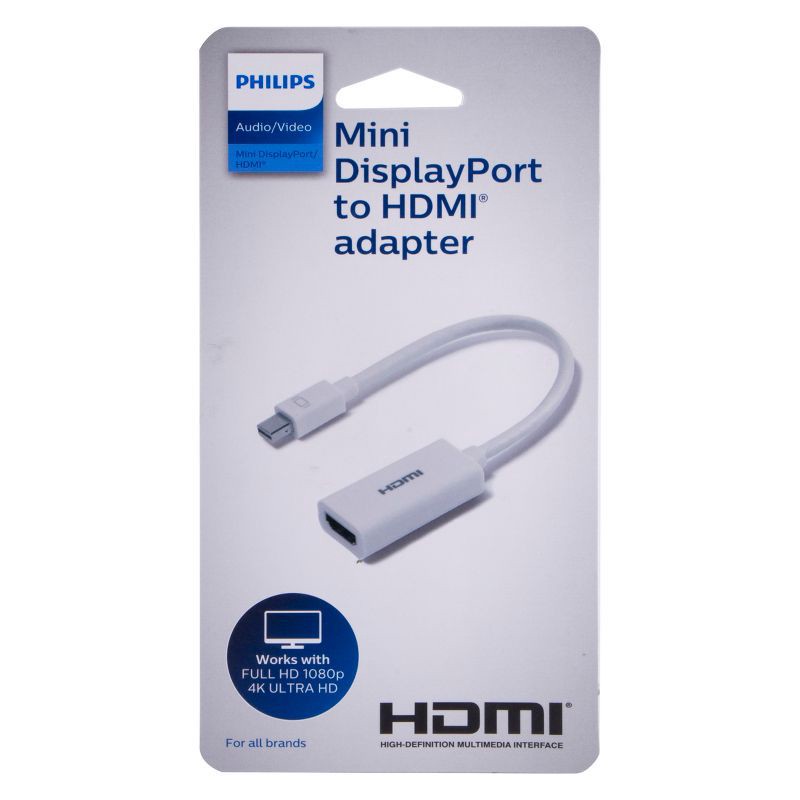 slide 5 of 5, Philips Mini DisplayPort to HDMI Adapter - White, 1 ct