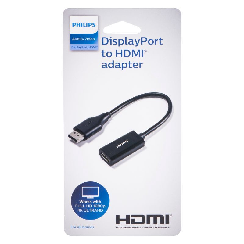 slide 5 of 5, Philips Display Port to HDMI Adapter - Black, 1 ct