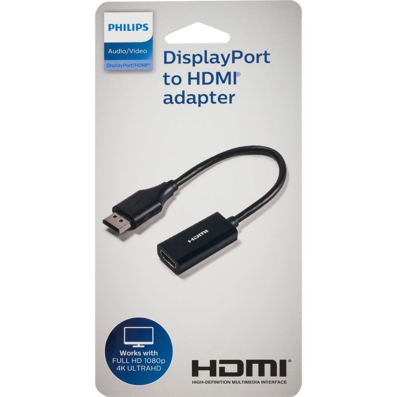 slide 7 of 7, Philips Display Port to HDMI Adapter - Black, 1 ct