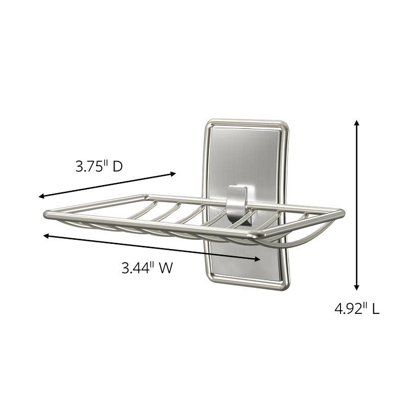 slide 3 of 13, Command Soap Dish Brushed Nickel Paper: Metal Shower Caddy, Spot Clean, Classic Pattern Design, 1 ct