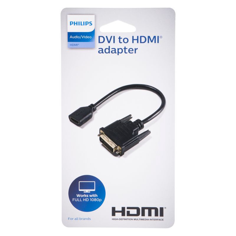 slide 5 of 5, Philips DVI to HDMI Pigtail Adapter Black, 1 ct