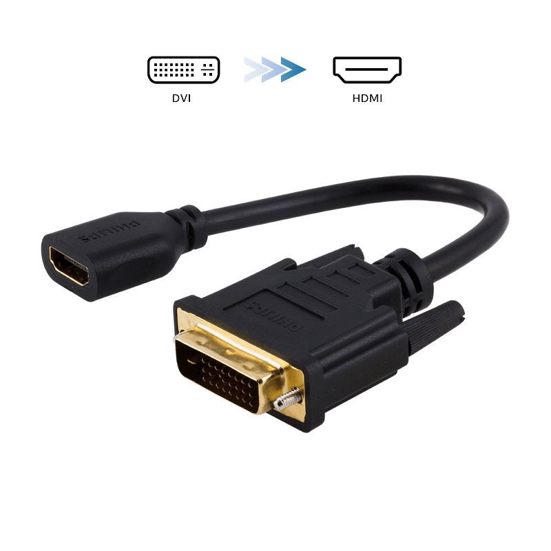 slide 1 of 5, Philips DVI to HDMI Pigtail Adapter Black, 1 ct