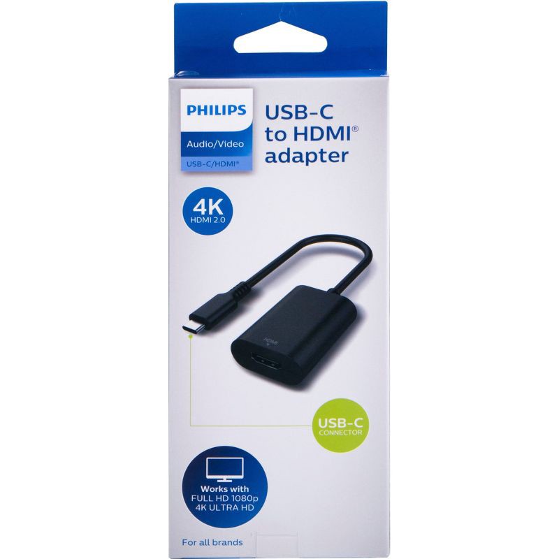 slide 6 of 6, Philips USB-C to HDMI Adapter - Black, 1 ct