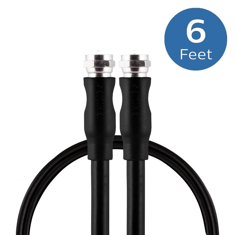 slide 1 of 5, Philips 6' RG6 Coax Cable - Black, 1 ct