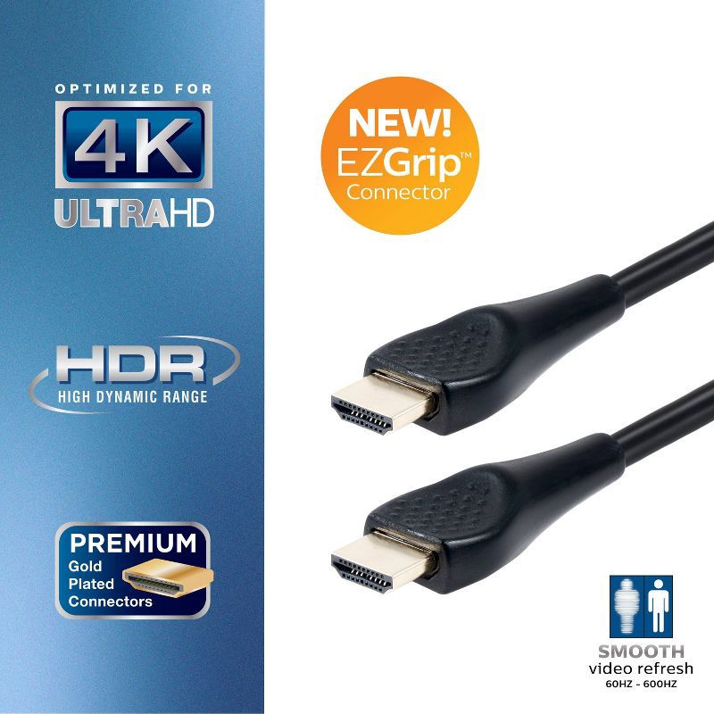 slide 2 of 6, Philips 10' Basic HDMI High Speed Cable with Ethernet - Black, 1 ct