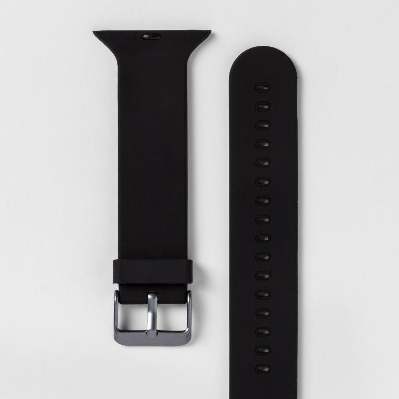 slide 1 of 1, Apple Watch Silicone Band 42/44mm - heyday Black, 1 ct