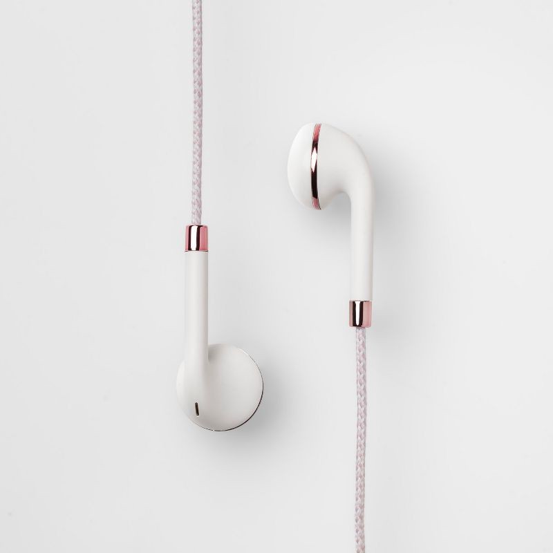 slide 2 of 3, Wired Earbuds - heyday™ White: Built-In Mic, 3.5mm Jack, 1 ct