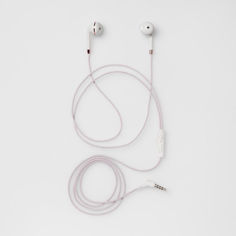 slide 1 of 3, Wired Earbuds - heyday™ White: Built-In Mic, 3.5mm Jack, 1 ct