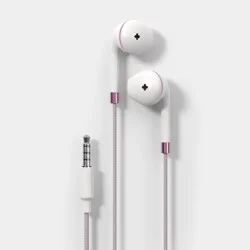 Wired Earbuds - heyday™ White: Built-In Mic, 3.5mm Jack