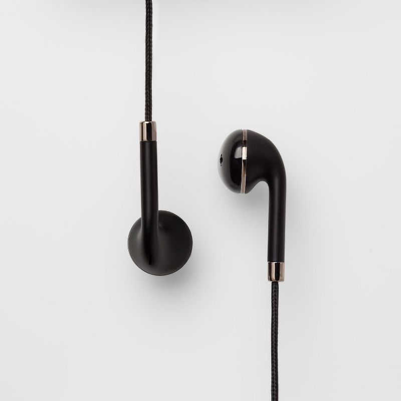 slide 2 of 3, Wired Earbuds - heyday™ Black: In-Ear Wired Headphones with Microphone, 1 ct