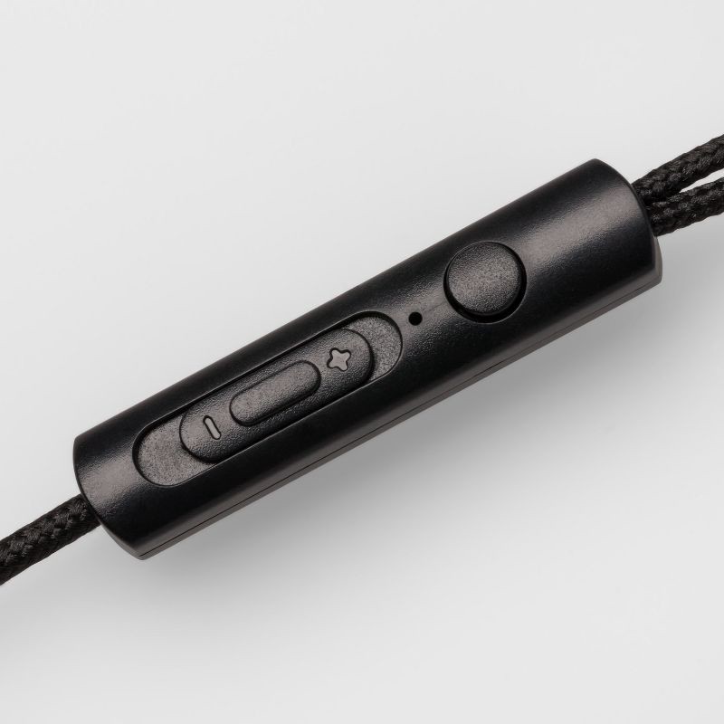 slide 3 of 3, Wired Earbuds - heyday™ Black: In-Ear Wired Headphones with Microphone, 1 ct
