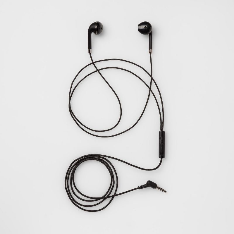 slide 1 of 3, Wired Earbuds - heyday™ Black: In-Ear Wired Headphones with Microphone, 1 ct
