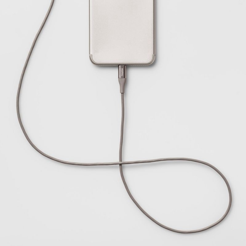 slide 2 of 3, 6' Lightning to USB-A Round Cable - heyday™ Gray/Silver, 1 ct