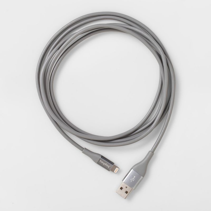 slide 3 of 3, 6' Lightning to USB-A Round Cable - heyday™ Gray/Silver, 1 ct
