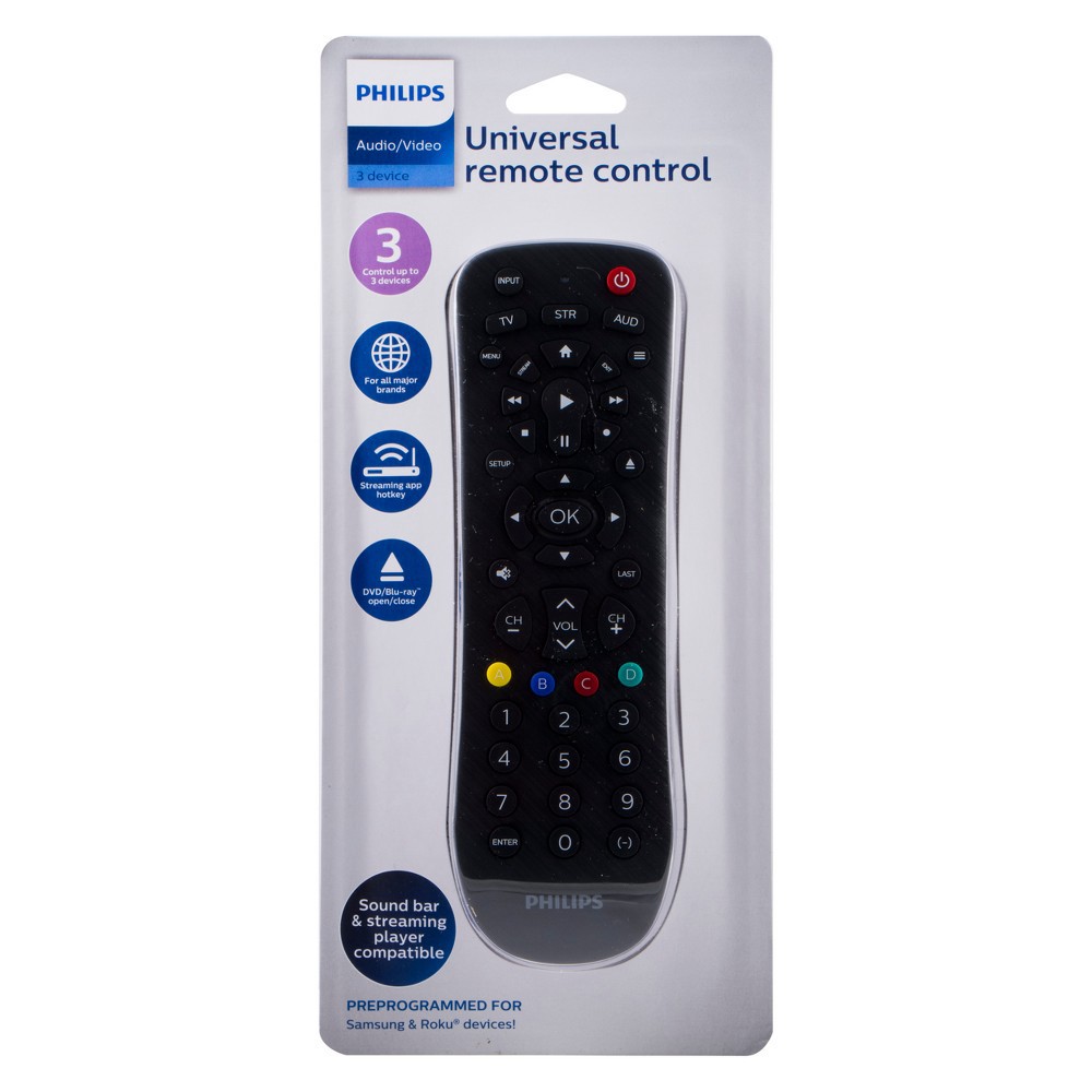 slide 4 of 6, Philips 3 Device Universal Remote Control - Brushed Black, 1 ct