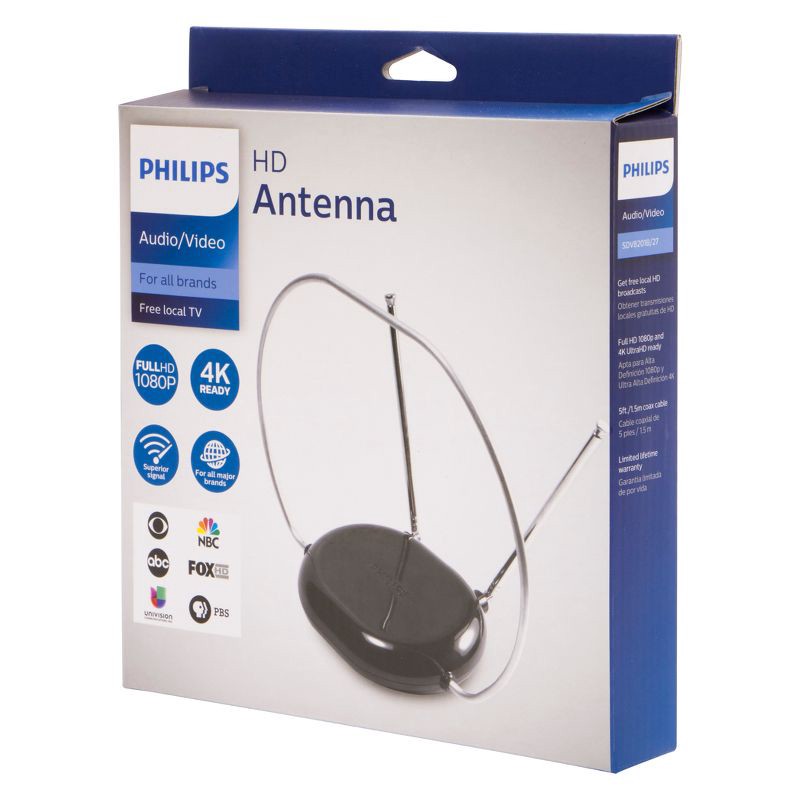 slide 4 of 7, Philips Traditional HD Passive Antenna - Black, 1 ct