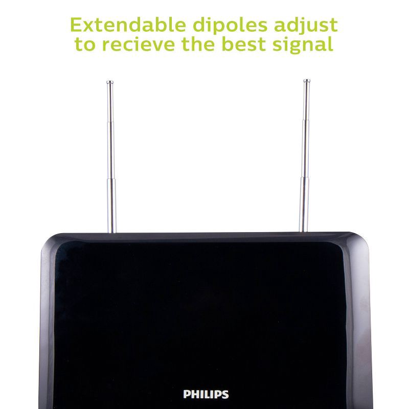 slide 4 of 7, Philips Flat Panel HD Passive Antenna - Black, 1 ct