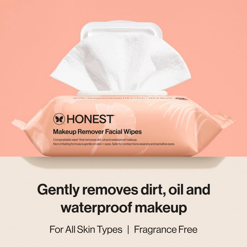 slide 2 of 12, Honest Beauty Unscented Makeup Remover Wipes - 30ct, 30 ct