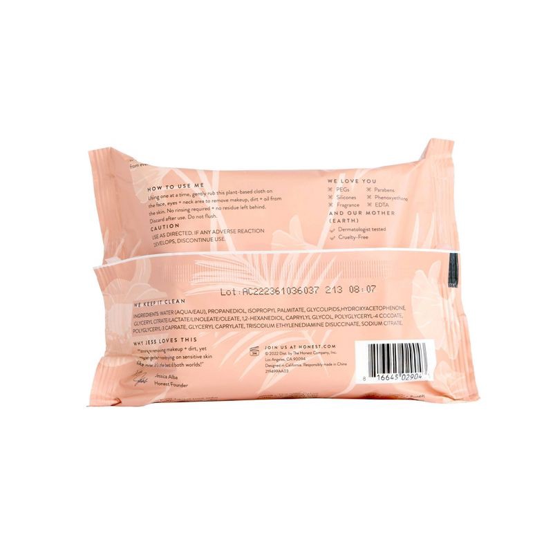 slide 3 of 5, Honest Beauty Unscented Makeup Remover Wipes - 30ct, 30 ct