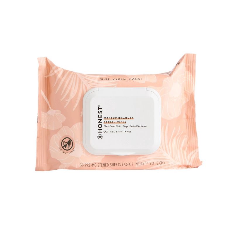 slide 1 of 5, The Honest Company Honest Beauty Unscented Makeup Remover Wipes - 30ct, 30 ct