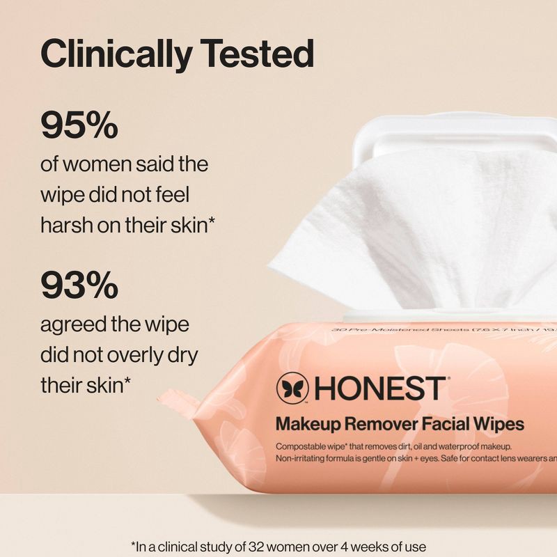 slide 7 of 12, Honest Beauty Unscented Makeup Remover Wipes - 30ct, 30 ct
