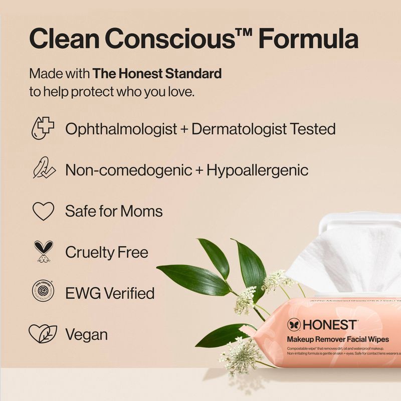 slide 5 of 12, Honest Beauty Unscented Makeup Remover Wipes - 30ct, 30 ct