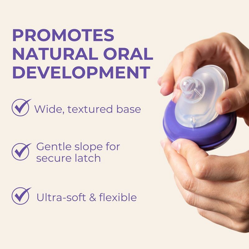 slide 4 of 8, Lansinoh NaturalWAVE Silicone Anti-Colic Baby Bottle Nipples- Medium Flow - 2pk, 2 ct