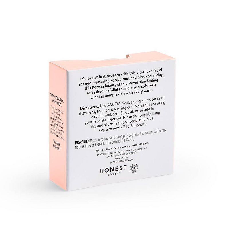 slide 6 of 6, Honest Beauty Gentle Konjac Sponge with Kaolin Clay - 1ct, 1 ct