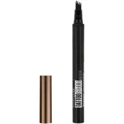 Maybelline Tattoostudio Brown Tint Pen 360 Medium Brown - 0.037 fl oz: Eyebrow Enhancer with Micellar Water