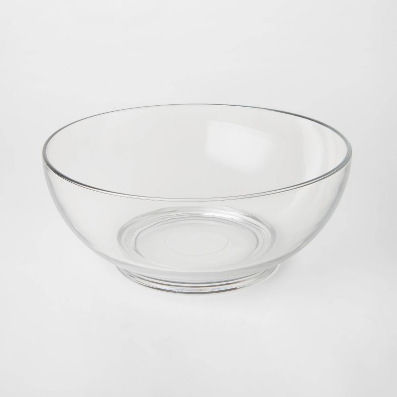 slide 1 of 3, 84oz Classic Glass Serving Bowl - Threshold™: Punch, Salad, Fruit, Party Bowl, Dishwasher-Safe, Clear, Round, 11.5", 84 oz