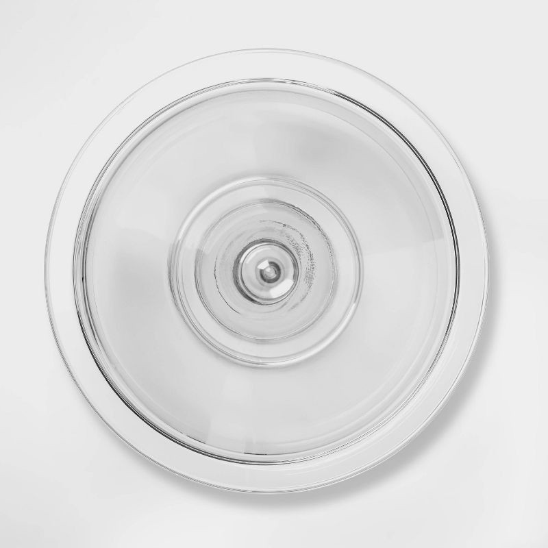 slide 3 of 3, Classic 2pc Glass Cake Stand with Dome - Threshold™: Traditional Round Cupcake Display, Clear Glass, Hand Wash, 13.6" Height, 2 ct