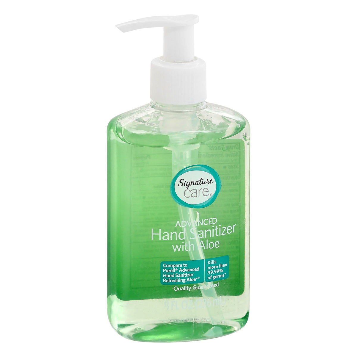 slide 2 of 9, Signature Care Hand Sanitizer, Advanced, With Aloe, 8 oz