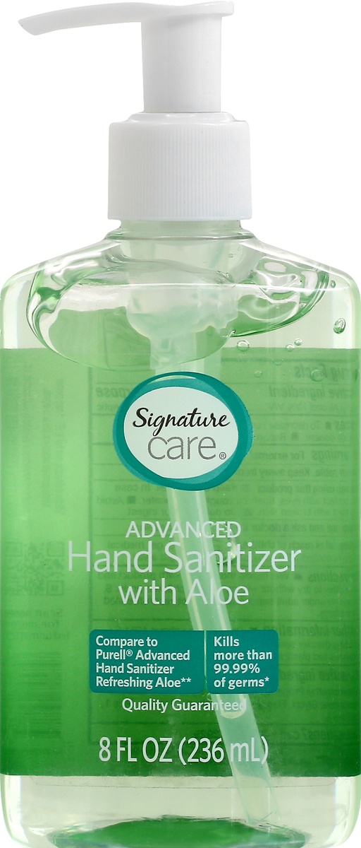 slide 6 of 9, Signature Care Hand Sanitizer, Advanced, With Aloe, 8 oz