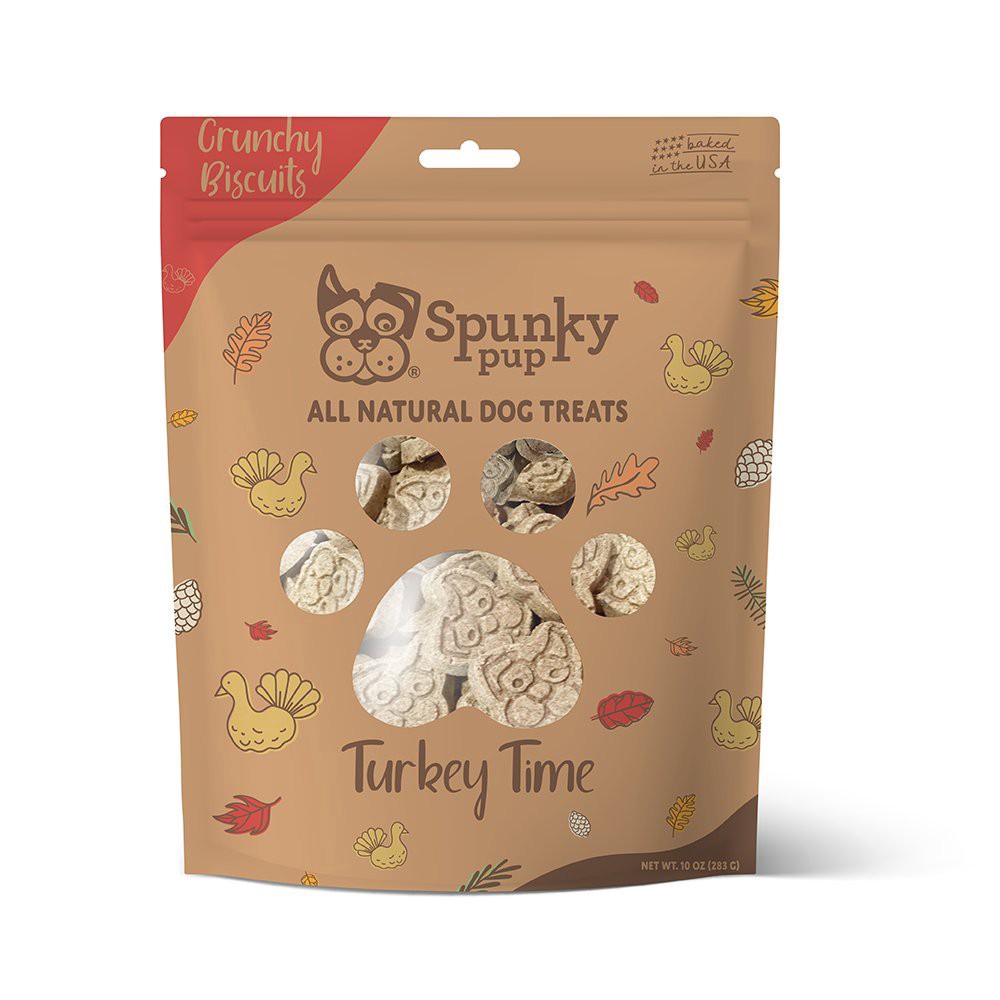 slide 1 of 1, Spunky Pup All Natural Dog Treats Tureky Time, 10 oz