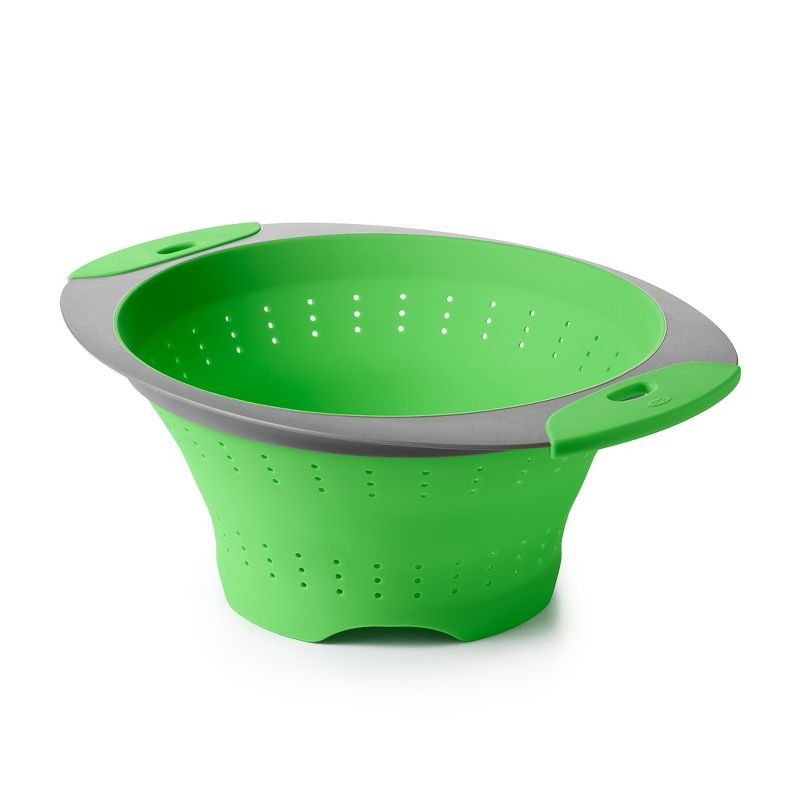 slide 2 of 6, OXO 3.5qt Colander with Handle Green, 3.5 qt