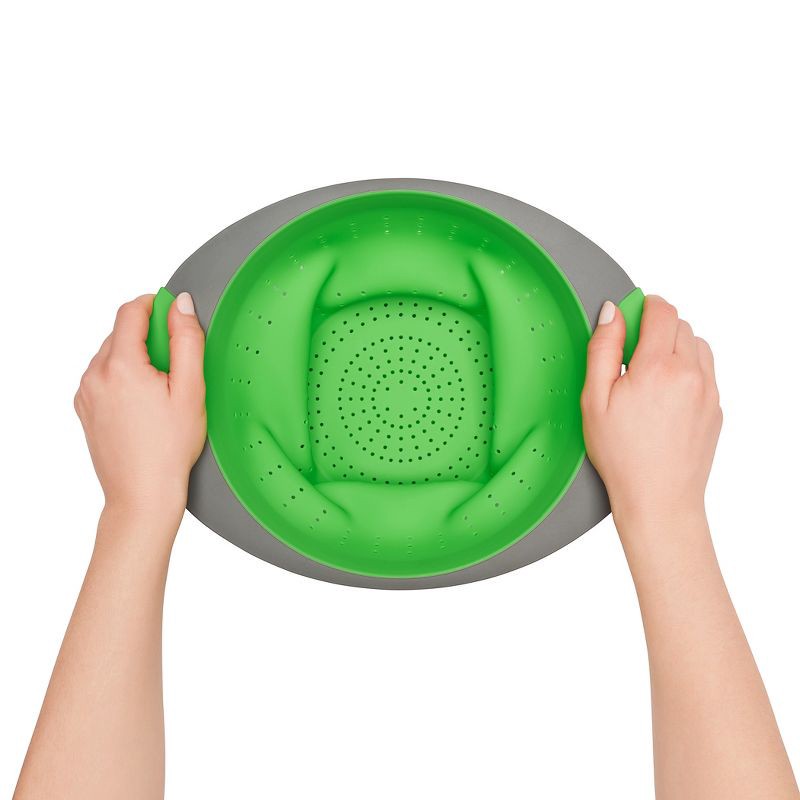 slide 3 of 6, OXO 3.5qt Colander with Handle Green, 3.5 qt