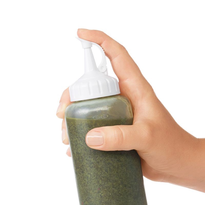 slide 5 of 7, OXO 16oz Food Storage Bottle White: Plastic, Dishwasher-Safe, Condiment & Sauce Container, Includes Lid, 16 oz